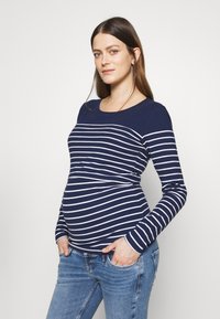 JoJo Maman Bébé Top dugih rukava - navy/white