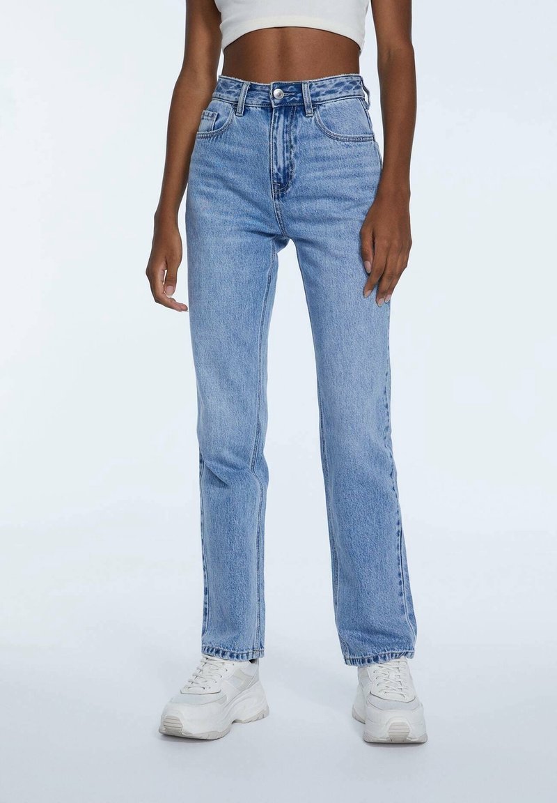 Stradivarius Jean droit - blue denim