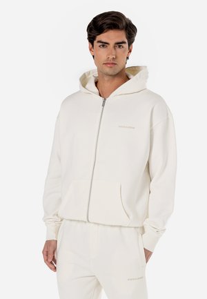 LOGO OVERSIZED JACKET - Zip-up sweatshirt - washed warm white gum