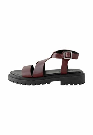 Platform sandals - burgundy red