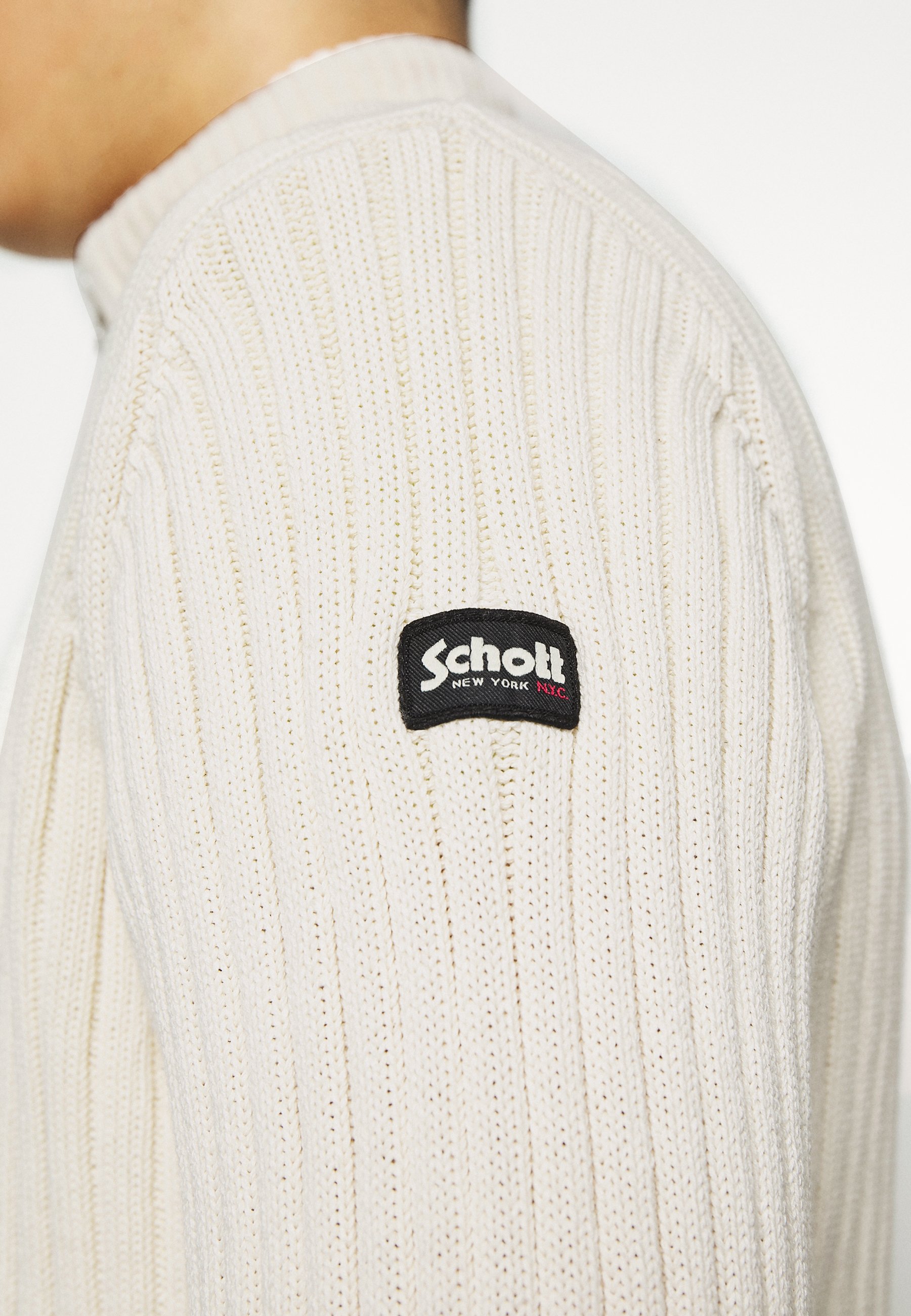 Schott PLECO RAGE Stickad tröja natural Zalando.se Schott PLECO RAGE Stickad tröja black Zalando.se