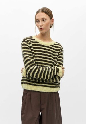 Object, KNITTED PULLOVER STRIPED - Pullover - light yellow