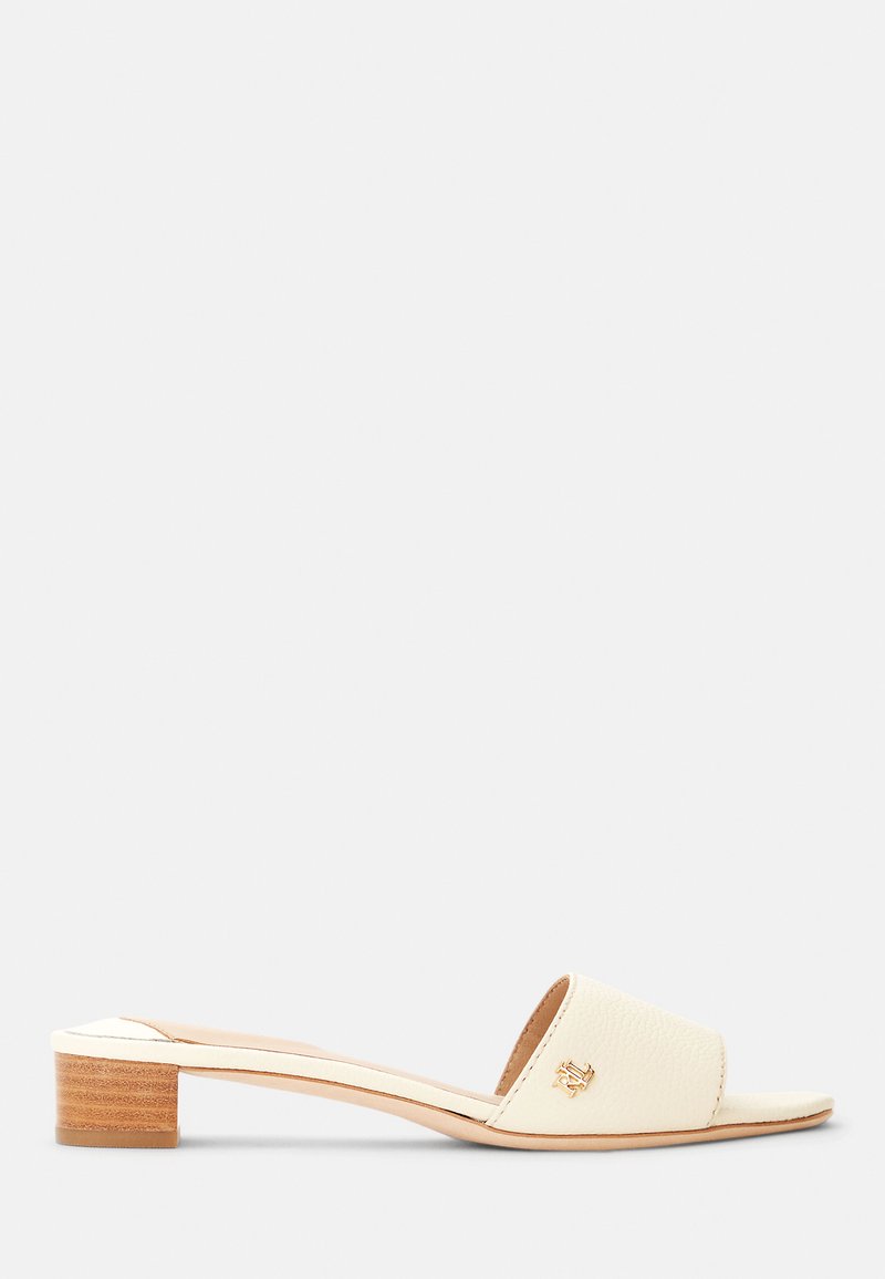 Lauren Ralph Lauren TUMBLED LEATHER SANDAL - Pantoletai - vanilla