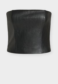 KELSA VEGAN LEATHER TOP - Débardeur - black