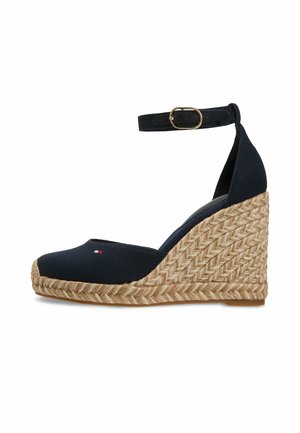Tommy Hilfiger CANVAS HIGH WEDGE ESPADRILLES - Zapatos de plataforma - space blue