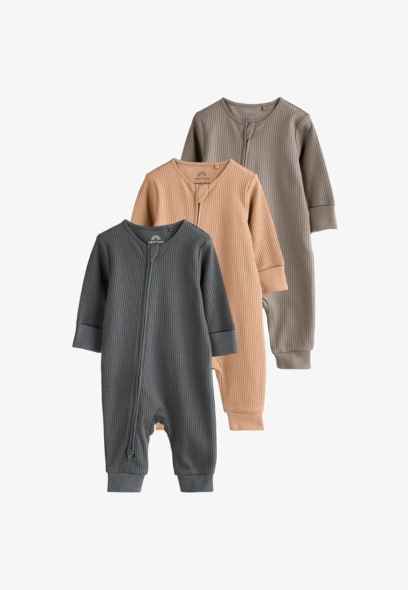 Next FOOTLESS ZIPPED 3 PACK REGULAR FIT - Yöpuku - neutral tan brown