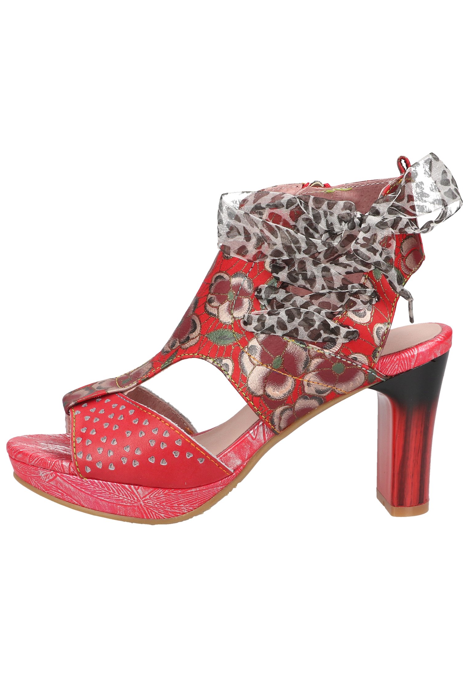 talons compensés rouge