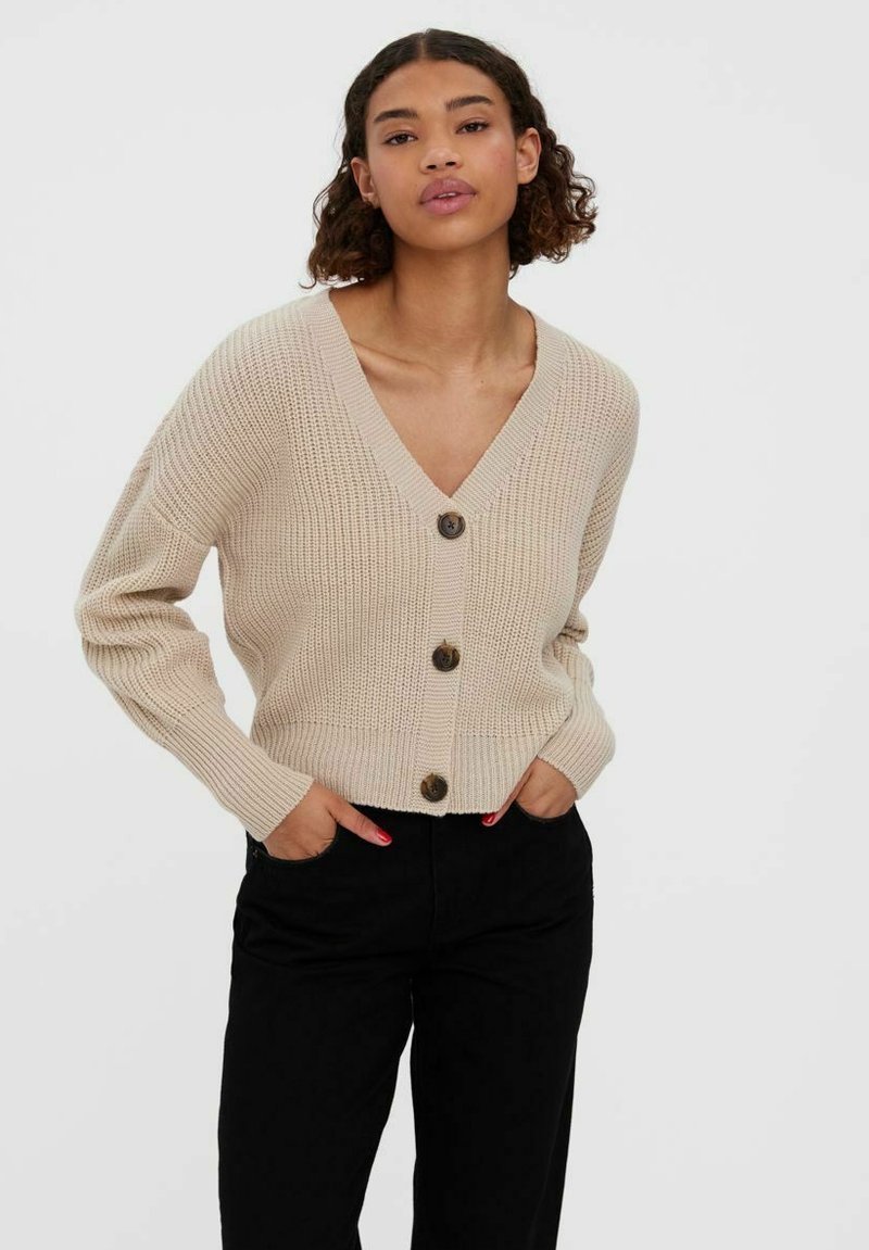 VERO MODA Knit Cardigan 'VMNALA' in Mottled Grey | ABOUT YOU