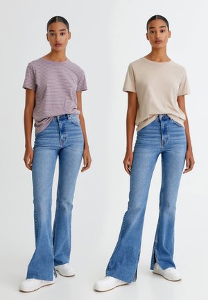 Pack of 2 basic round neck T-shirts - T-shirt basic - mottled beige