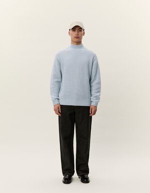 GRADY WAFFLE MOCKNECK - Strickpullover - gray dawn blue
