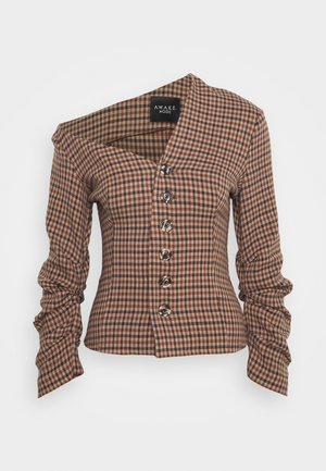 FITTED WITH ASYMMETRIC COLLAR - Sako - brown