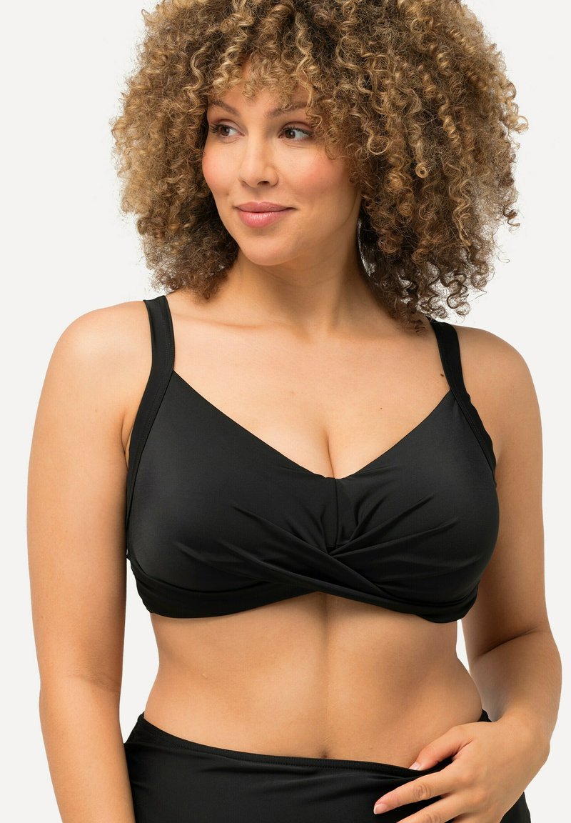 Ulla Popken DRAPIERUNG SOFTCUPS TRÄGER VERSTELLBAR - Bikinitop - schwarz