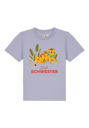 watapparel TIGER GROSSE SCHWESTER - T-Shirt print - lavender