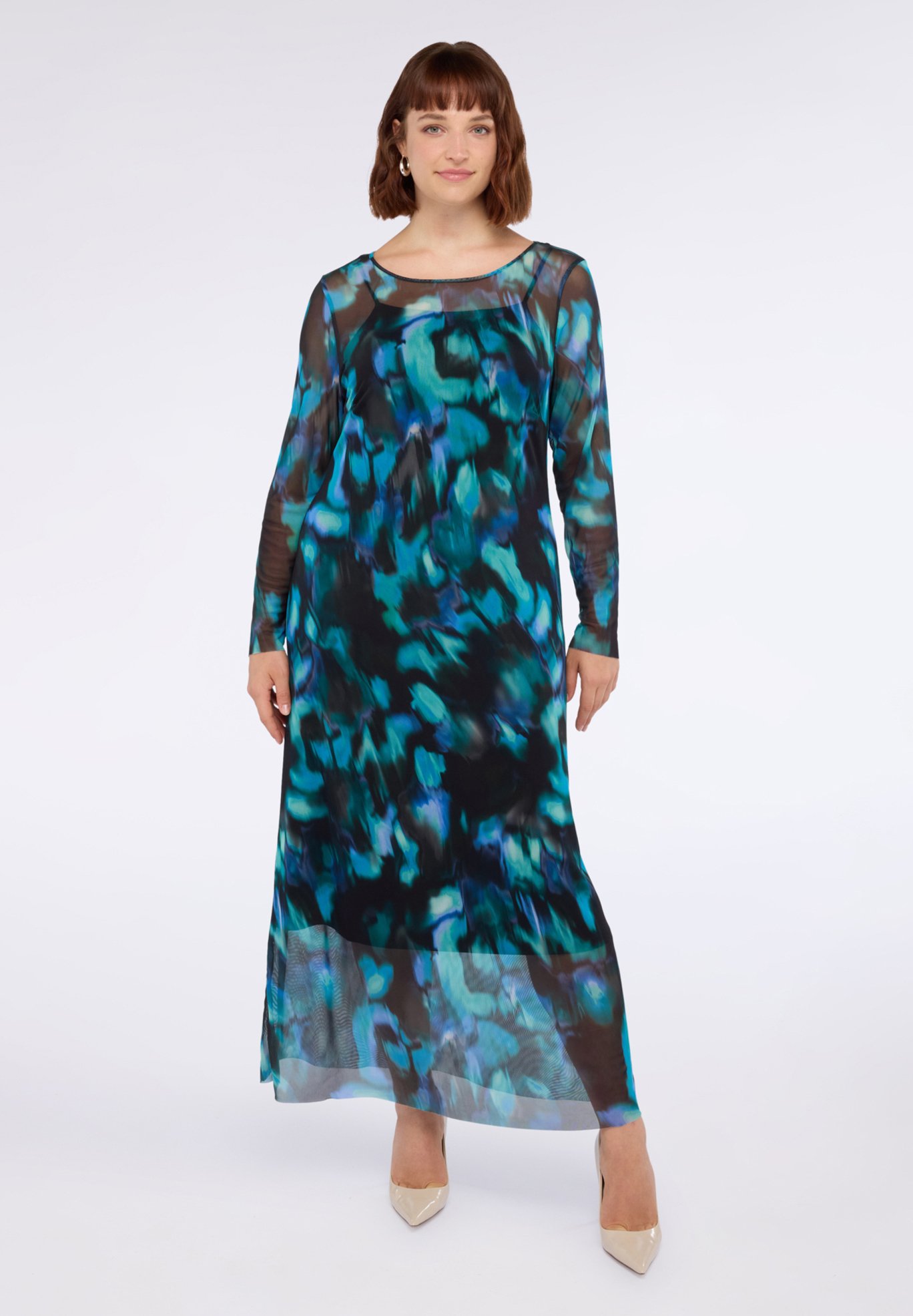 Fiorella Rubino LUNGO IN CON SFUMATA Vestito lungo ottanio