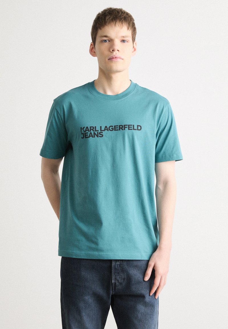 Karl Lagerfeld Jeans LOGO - Trükipildiga T-särk - hydro
