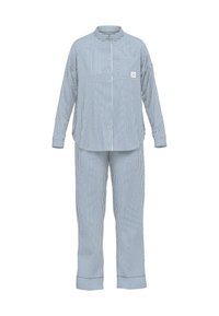 SET - Nattplagg set - blau mittel streifen