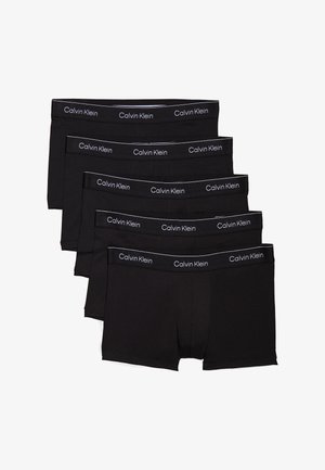 Mustad puuvillased bokserilühikesed püksikud viies tükis komplektis. Omadused: pehme vöökoht valge "Calvin Klein" logoga. Klassikaline lõige minimaalse disainiga.