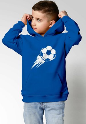 MoonWorks FUSSBALL SPORT GESCHENKE AUFDRUCK PRINT - Kapuzenpullover - blau
