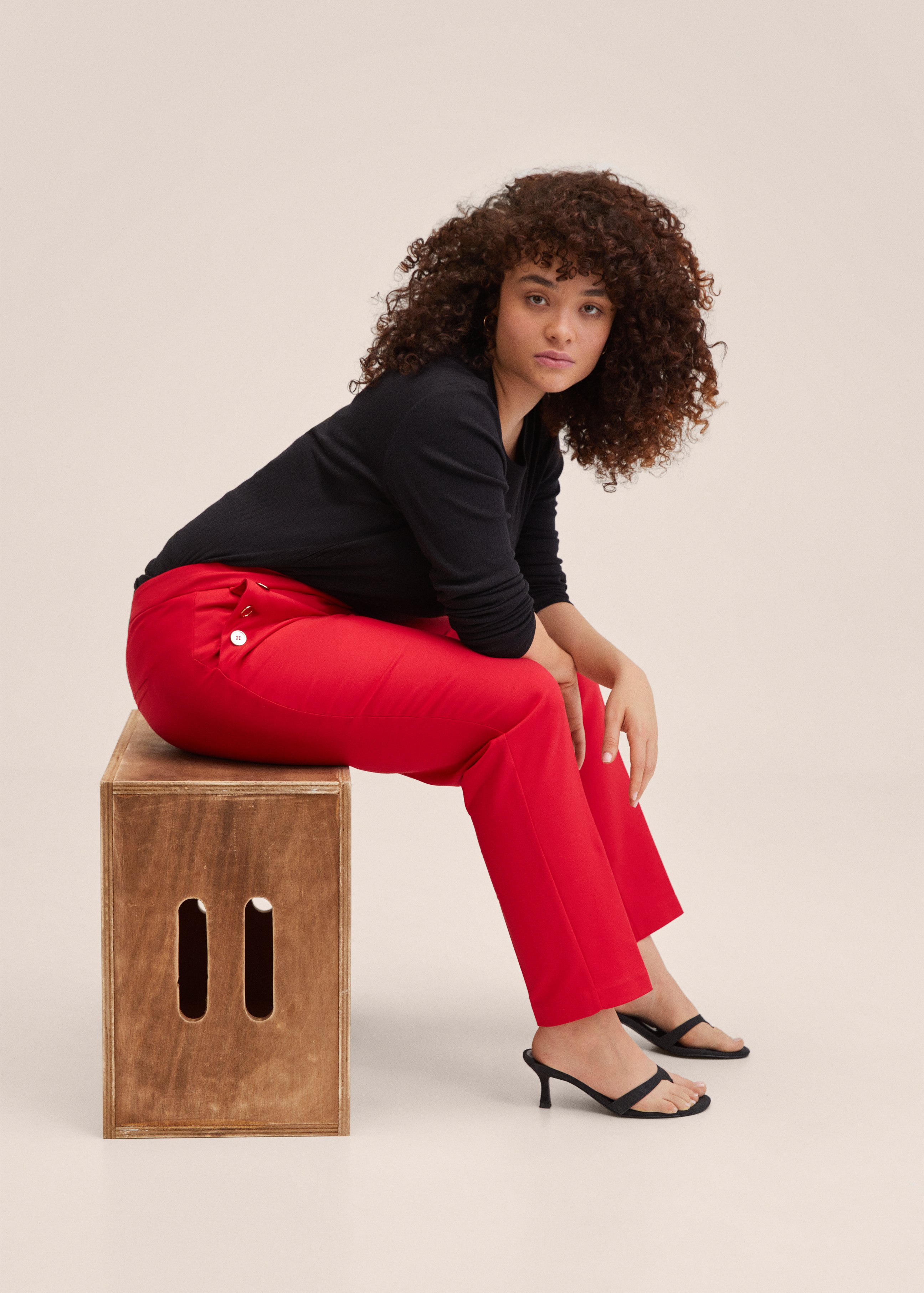 Mango BOTONES - Pantalones - red/rojo - Zalando.es