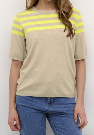 T-shirt med print - sand