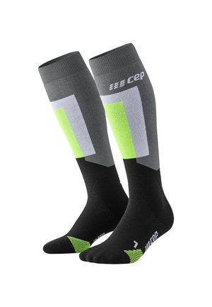 KNEE HIGH SKIING THERMO KOMPRESSION - MADE IN GERMANY - Kniekousen - grey black