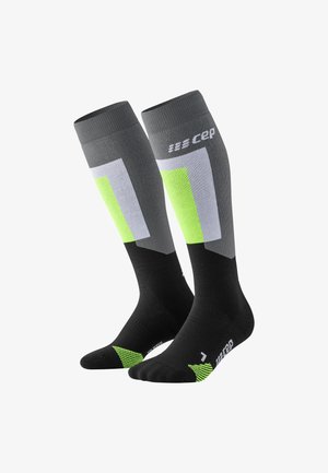 CEP KNEE HIGH SKIING THERMO KOMPRESSION - MADE IN GERMANY - Kniekousen - grey black
