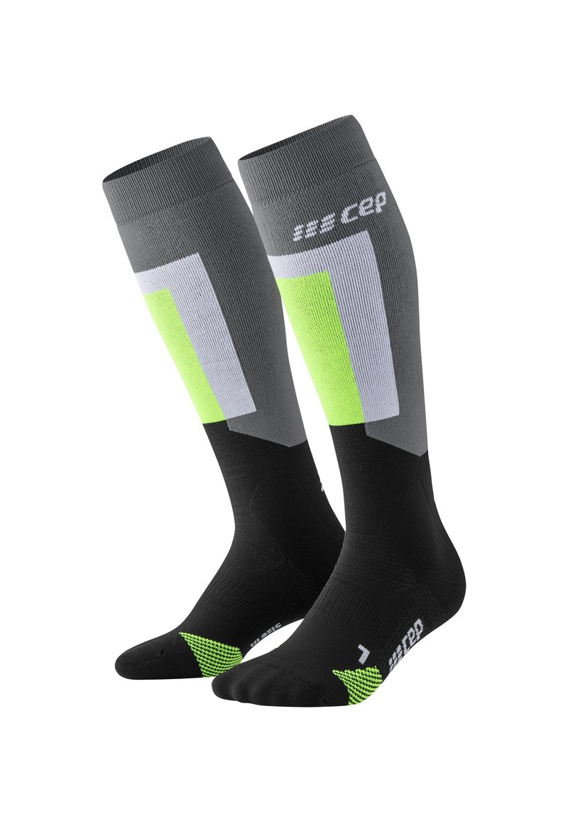CEP KNEE HIGH SKIING THERMO KOMPRESSION - MADE IN GERMANY - Kniestrümpfe - grey black