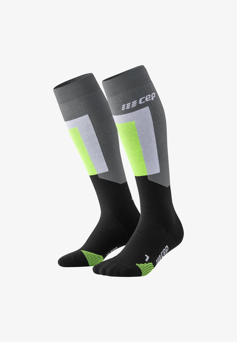 CEP KNEE HIGH SKIING THERMO KOMPRESSION - MADE IN GERMANY - Kniestrümpfe - grey black