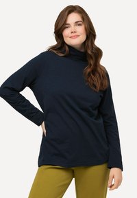 Ulla Popken COL ROULÉ  MANCHES LONGUES - Pitkähihainen paita - dark blue