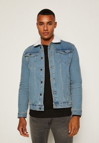 Denim Project KASH TEDDYC DENIM JACKET - Džinsa auduma jaka - light blue