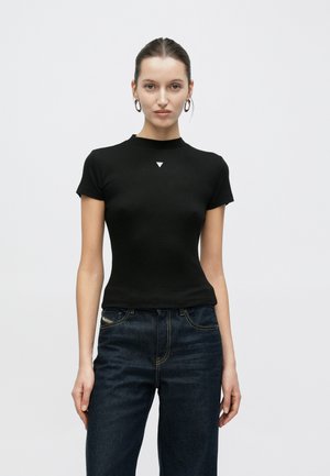 TINA MOCK NECK TOP - T-shirt basique - jet black