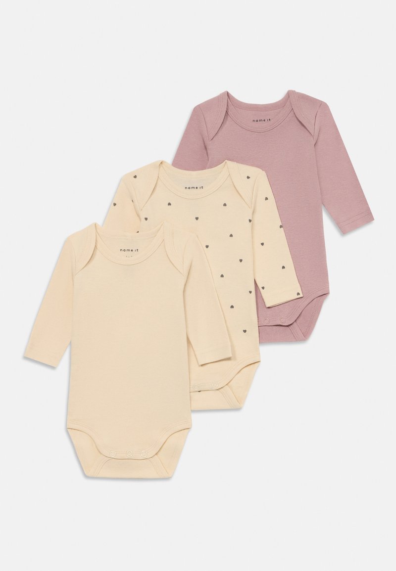 Name it NBFBODY 3 PACK UNISEX - Bodijs - summer sand/ville mauve