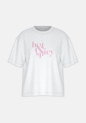 mey, MEY T-SHIRT SERIE SOLID LOVE MIT PRINT - Pyjamashirt - weiss