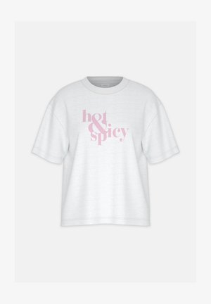 mey, MEY T-SHIRT SERIE SOLID LOVE MIT PRINT - Pyjamashirt - weiss