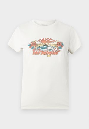 Wrangler SHRUNKEN BAND TEE - Print T-shirt - vintage white