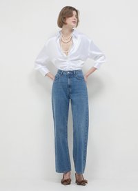 Calliope CROP SIMIL CON ARRICCIO - Chemisier - bianco ottico