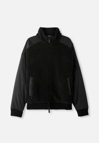 LOOSE ZIPPED CREWNECK - Fleece jacket - black