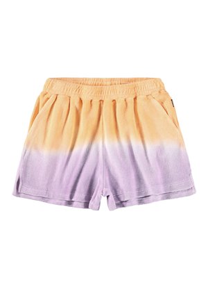 Σορτς φλις με gradient χρώμα, που μεταβαίνει από πορτοκαλί στο πάνω μέρος σε λεβάντα στο κάτω μέρος, με ελαστική μέση.