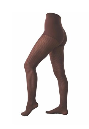 Strumpfhose - chocolate brown dogstooth