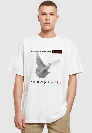 UNISEX READY TO FLY  - Printtipaita - white