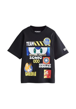 Next, LICENSED SONIC T-SHIRT BY NEXT.  - REGULAR FIT - T-shirts print - black sequin