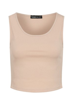 Cloud 5ive, RIBBED CROPPED TOP - Μπλούζα - beige
