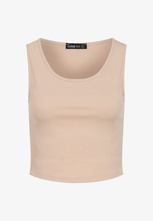 Cloud 5ive, RIBBED CROPPED TOP - Μπλούζα - beige