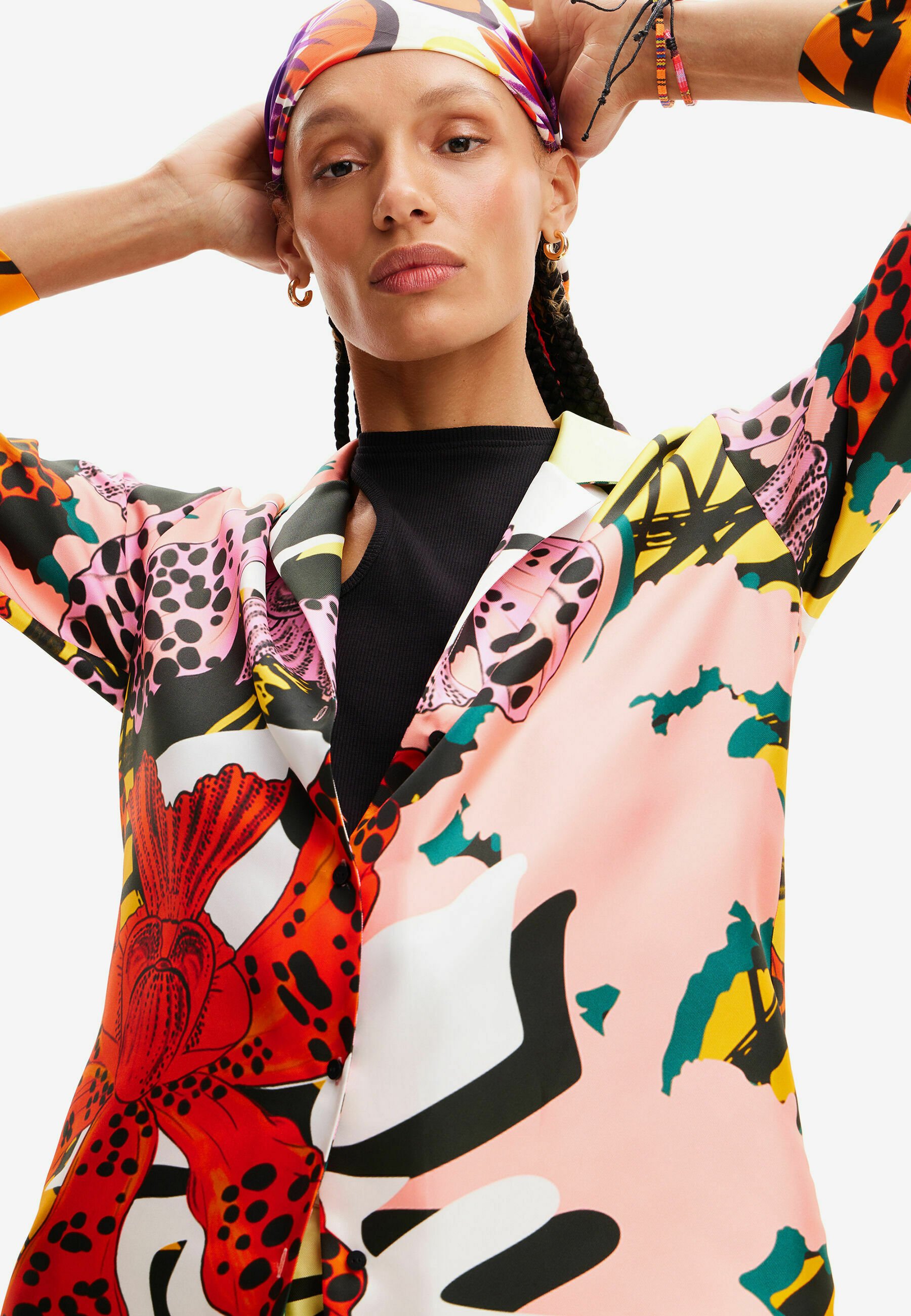 デシグアル Desigual M. Christian Lacroix 蘭モチーフ シャツ （マルチ） デシグアル Desigual M. Christian Lacroix 蘭モチーフ シャツ