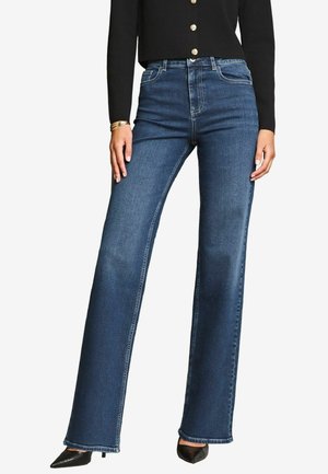 Lipsy MID RISE WIDE LEG-PETITE - Wide leg - dark wash blue