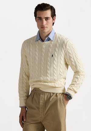 CABLE-KNIT COTTON SWEATER - Svetrík - beige