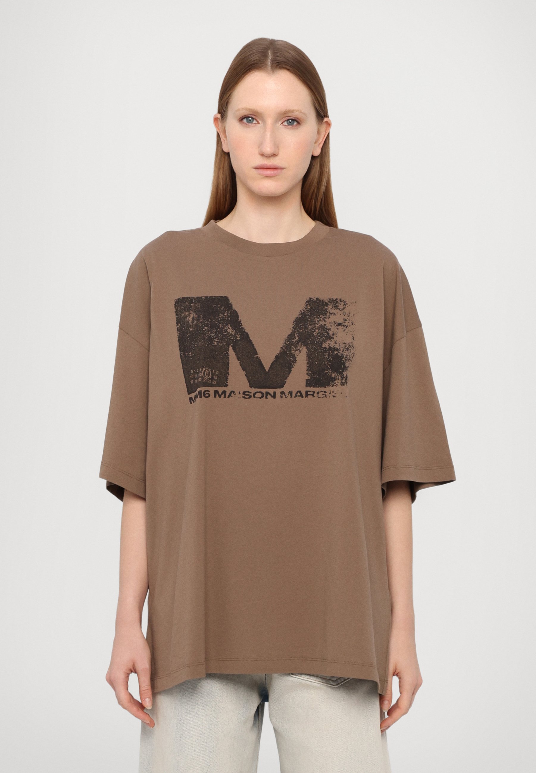 MM6 Maison Margiela Print T-shirt - light brown - Zalando.co.uk
