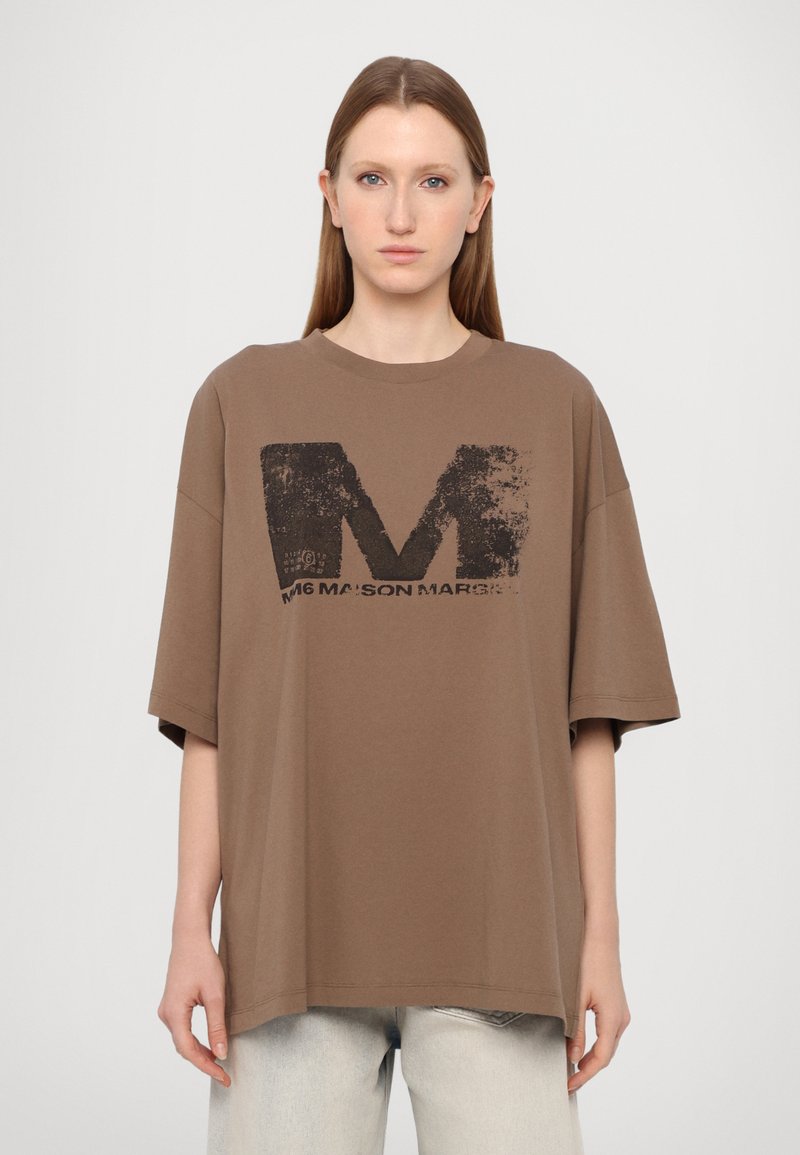 MM6 Maison Margiela T-shirts med print - light brown