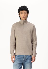 Jack & Jones PREMIUM JPRBLAMILANO HALF ZIP - Džemperis - greige