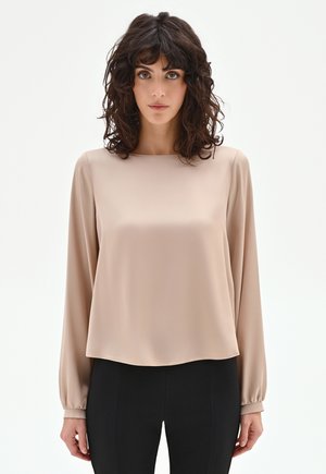 CON SCOLLO A BARCHETTA - Blouse - beige turtle